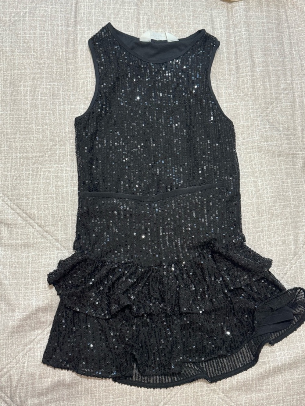 H&M Black Sequin tank top and Ruffle skirt